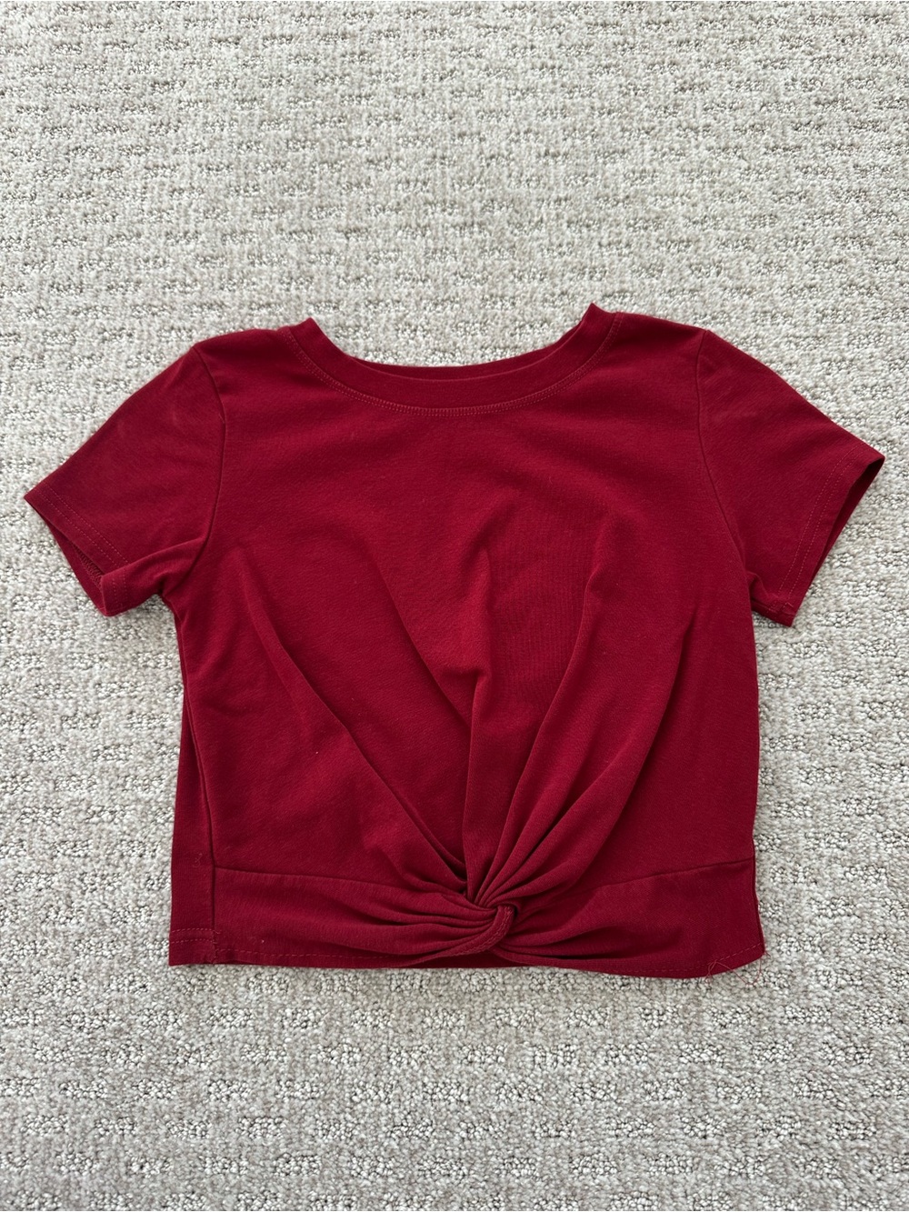 Women’s Twist-Front Short Sleeve Top - Red